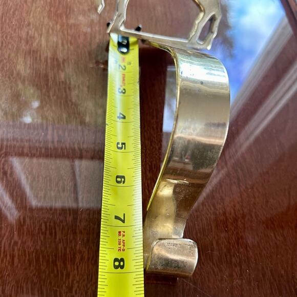 Vintage Brass Reindeer Long Arm Christmas Stocking Holder - Picture 11 of 11